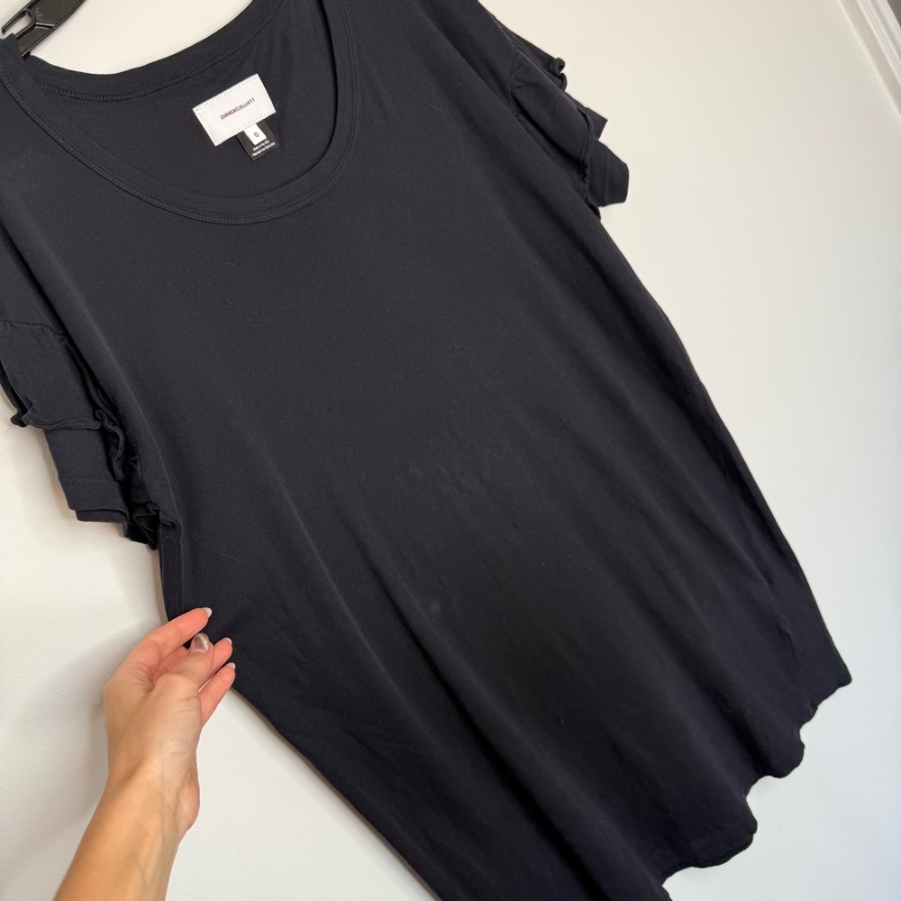J11 Current Elliott The‎ Ruffle Roadie Dress Black - Picture 5 of 7